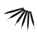 6pcs Precision Long Tweezers Set ESD Anti-Static Stainless SteelTweezers Repair Tools For Electronics Repair Soldering Craft