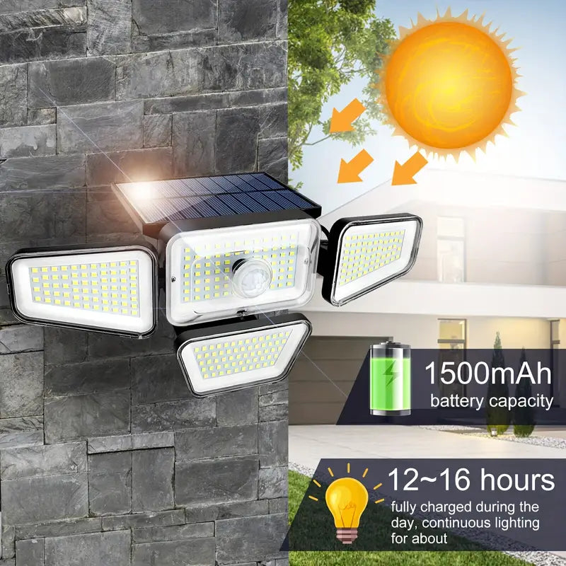 1pc Solar Garden Light Outdoor - 270 LEDs Solar Wall Light with Motion Sensor