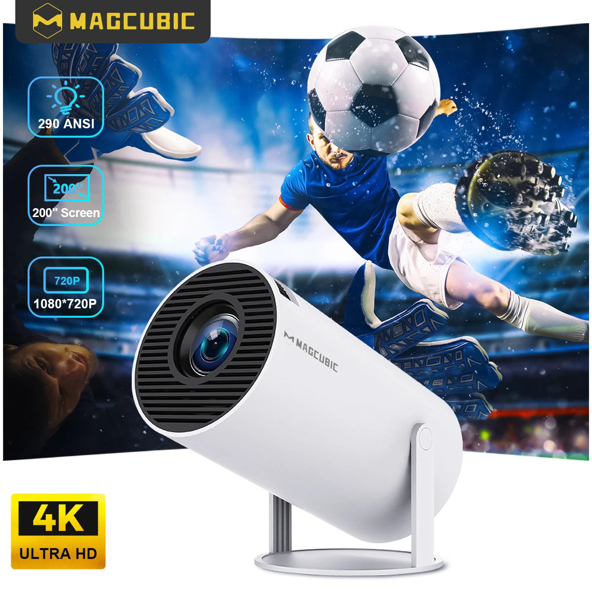 MAGCUBIC Projector HY300 PRO 8K Android 14 Dual Wifi6 290ANSI Allwinner H726 BT5.4 1080P 1280*720P Home Cinema Outdoor Projetor