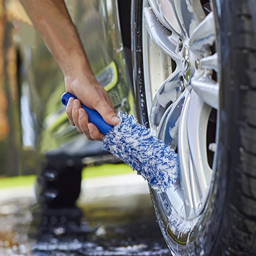 1PCS Car Cleaning Brush Portable Plush Tire and Rim Car Care Accessories Multifunctional Brush Tool Car Cleaning Wheel Brush