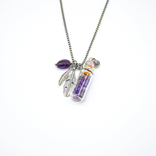Amethyst Diffuser Necklace | Aroma Jewelry | Energy & Healing | Diffusing on the go