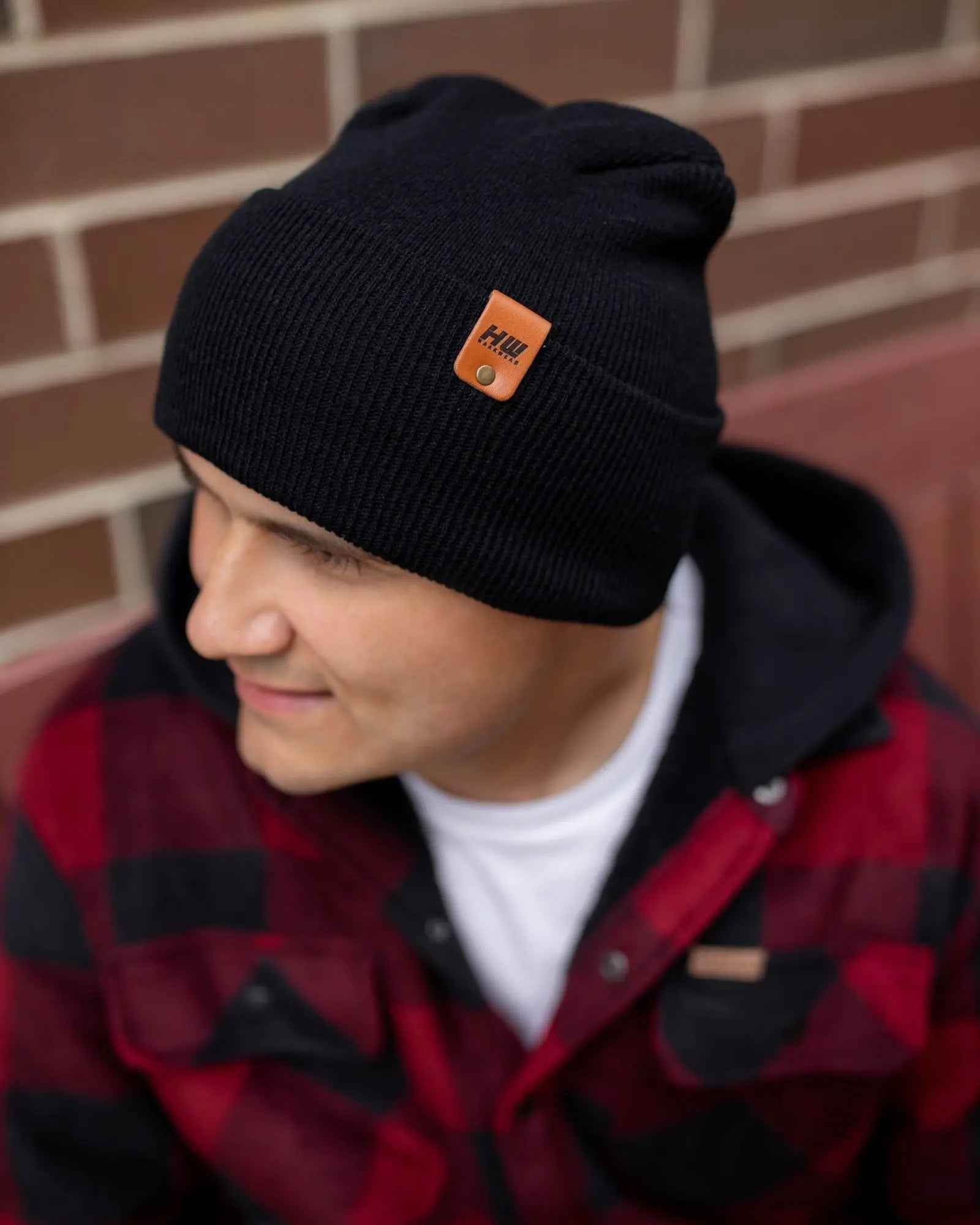 HAAKWEAR H-Stitch Cuffed Beanie - NEW Designed and Made in USA (Patented Design) - Midnight Black