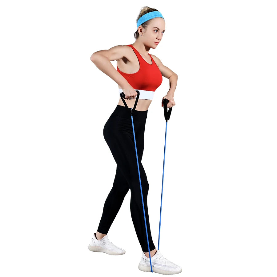 5 Levels Pull Rope Fitness Elastic Bands Resistance Bands with Handles Training Exercise Tube Band  Workouts Strength Equipment