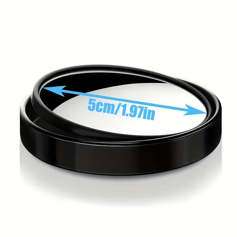 2Pcs Round Frame Convex Blind Spot Mirror Safety Driving Wide-angle 360 Degree Adjustable Clear Rearview Mirror Car Accessories