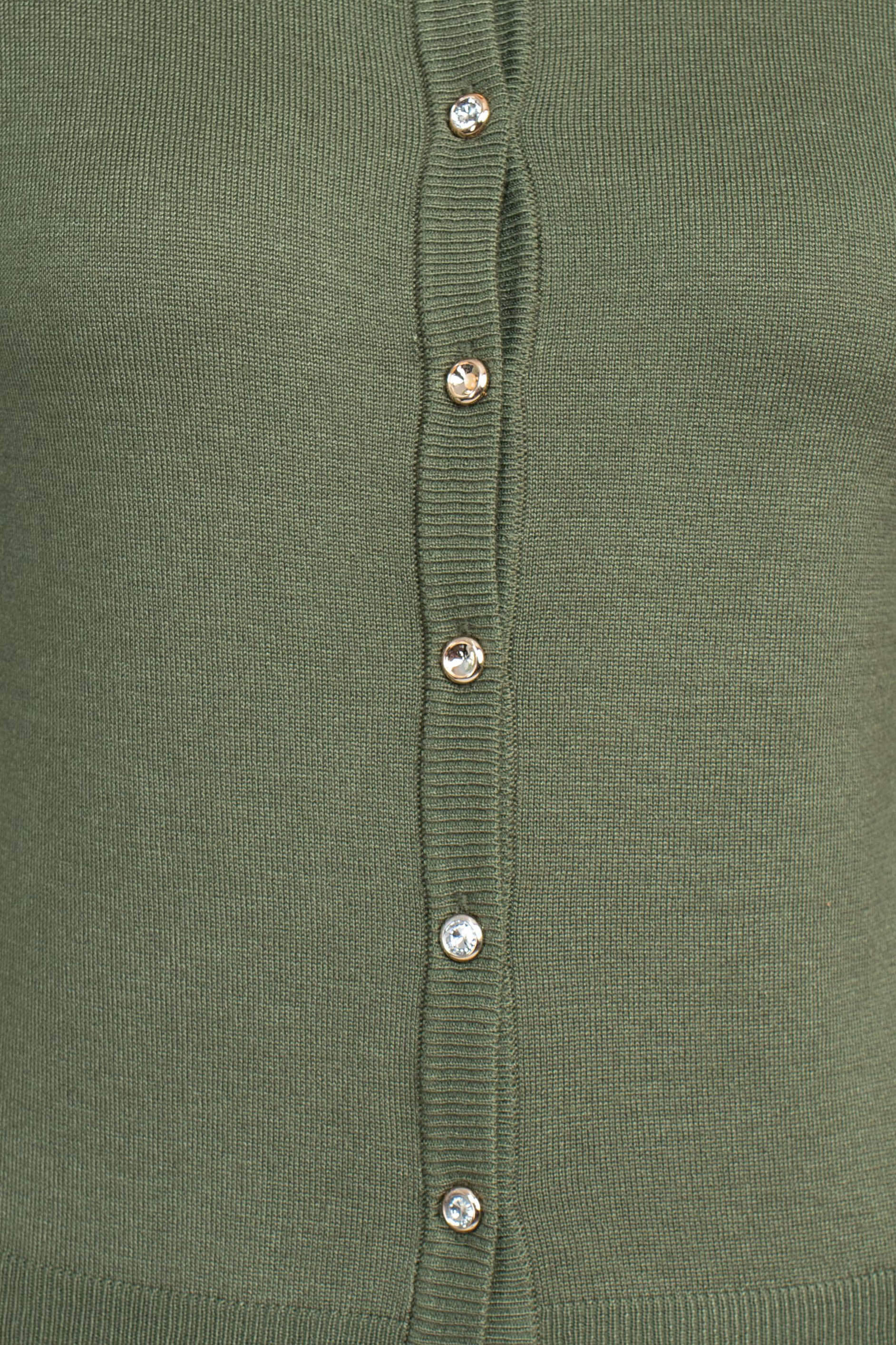 Esperanza NY Crew Neck Button Down Long Sleeve Solid Knit Cardigan