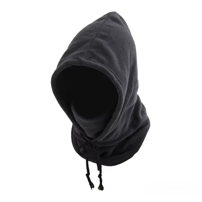 Unisex Winter Balaclava Knit Hood - Windproof Mask with Drawstring, Motorcycle Riding Headgea Warm Knitted Cap Cold Weather