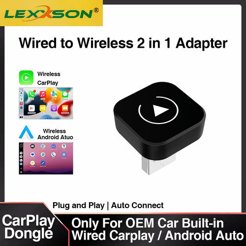 2in1 Wireless CarPlay Dongle Wireless Android Auto Adapter AI Smart Box Car Intelligent Systems For Car With Wired CarPlay