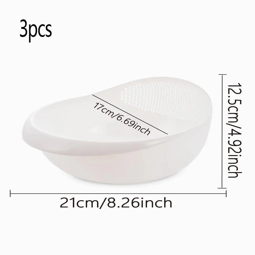 1/3pcs- Colander Rice Bowl Drain Basket Fruit Bowl Washing Drain Basket with Handle Washing Basket Home Kitchen Organizer